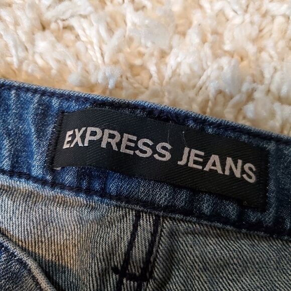 EXPRESS JEANS Distressed Girlfriend Fit - Sz. 2 - Picture 2 of 5